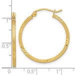 Load image into Gallery viewer, 14K Yellow Gold Satin &amp; Diamond-cut Square Tube Hoop Earrings
