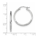 Load image into Gallery viewer, 14k White Gold Satin &amp; Diamond-cut Square Tube Hoop Earrings
