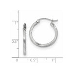 Load image into Gallery viewer, 14k White Gold Satin &amp; Diamond-cut Square Tube Hoop Earrings
