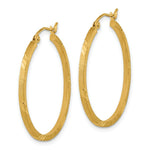 Load image into Gallery viewer, 14K Yellow Gold Satin &amp; Diamond-cut Square Tube Hoop Earrings
