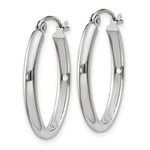 Load image into Gallery viewer, 14K White Gold Polished 2.75mm Oval Tube Hoop Earrings  13mm length
