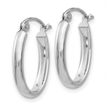 Load image into Gallery viewer, 14K White Gold Polished 2.75mm Oval Tube Hoop Earrings  10mm length

