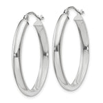 Load image into Gallery viewer, 14K White Gold Polished 3.75mm Oval Tube Hoop Earrings  17mm length
