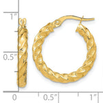 Load image into Gallery viewer, 14K Yellow Gold Polished 3mm Twisted Hoop Earrings
