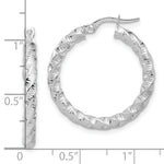 Load image into Gallery viewer, 14k White Gold Polished 3mm Twisted Hoop Earrings

