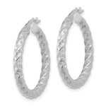 Load image into Gallery viewer, 14k White Gold Polished 3mm Twisted Hoop Earrings

