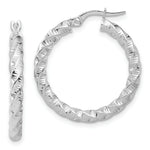 Load image into Gallery viewer, 14k White Gold Polished 3mm Twisted Hoop Earrings
