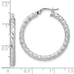Load image into Gallery viewer, 14k White Gold Polished 3mm Twisted Hoop Earrings
