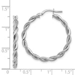 Load image into Gallery viewer, 14k White Gold Polished Textured Hoops
