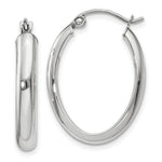 Load image into Gallery viewer, 14K White Gold Polished 3.75mm Oval Tube Hoop Earrings  25mm length
