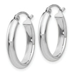 Load image into Gallery viewer, 14K White Gold Polished 3.75mm Oval Tube Hoop Earrings  10mm length
