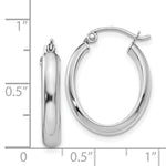 Load image into Gallery viewer, 14K White Gold Polished 3.75mm Oval Tube Hoop Earrings  10mm length
