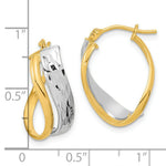 Load image into Gallery viewer, 14k Two Tone Gold Diamond-cut and Polished Earrings
