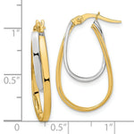 Load image into Gallery viewer, 14k Two-tone Gold Polished Double Oval Hoop Earrings
