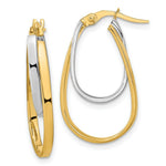 Load image into Gallery viewer, 14k Two-tone Gold Polished Double Oval Hoop Earrings

