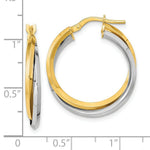Load image into Gallery viewer, 14k Two Tone Polished Double Hoop Earrings
