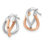 Load image into Gallery viewer, 14k White &amp; Rose Gold Fancy Hoop Earrings
