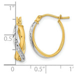 Load image into Gallery viewer, 14k Two-Tone Gold Diamond-cut and Polished Hoop Earrings
