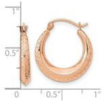Load image into Gallery viewer, 14K Rose Gold Textured Hollow Hoop Earrings
