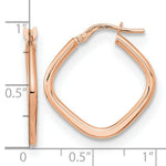 Load image into Gallery viewer, 14k Rose Gold Polished Square Hoops
