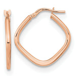 Load image into Gallery viewer, 14k Rose Gold Polished Square Hoops
