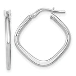 Load image into Gallery viewer, 14k White Gold Polished Square Hoops
