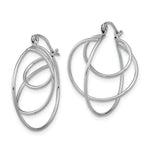 Load image into Gallery viewer, 14k White Gold Polished Twisted Circles Hoop Earrings

