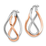Load image into Gallery viewer, 14k White &amp; Rose Gold Fancy Hoop Earrings
