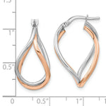 Load image into Gallery viewer, 14k White &amp; Rose Gold Fancy Hoop Earrings
