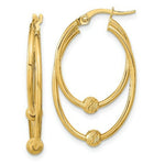 Load image into Gallery viewer, 14k Yellow Gold Polished &amp; Diamond Cut Hoop Earrings
