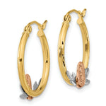Load image into Gallery viewer, 14K Tri-color Gold Guadalupe Hoop Earrings
