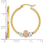 Load image into Gallery viewer, 14K Tri-color Gold Guadalupe Hoop Earrings
