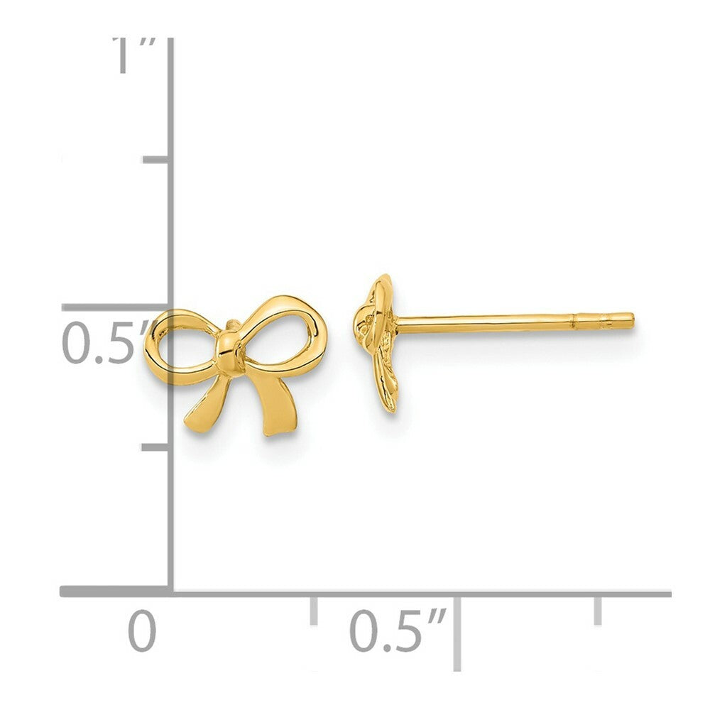14k Yellow Gold Polished Bow Post Earrings