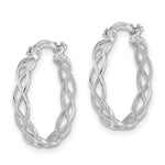 Load image into Gallery viewer, 14k White Gold Polished Intertwined Filigree Hoop Earrings
