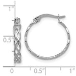 Load image into Gallery viewer, 14k White Gold Polished Intertwined Filigree Hoop Earrings
