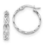 Load image into Gallery viewer, 14k White Gold Polished Intertwined Filigree Hoop Earrings

