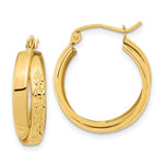 Load image into Gallery viewer, 14K Yellow Gold Polished &amp; Diamond-cut Twist Hoop Earrings
