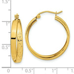 Load image into Gallery viewer, 14K Yellow Gold Polished &amp; Diamond-cut Twist Hoop Earrings
