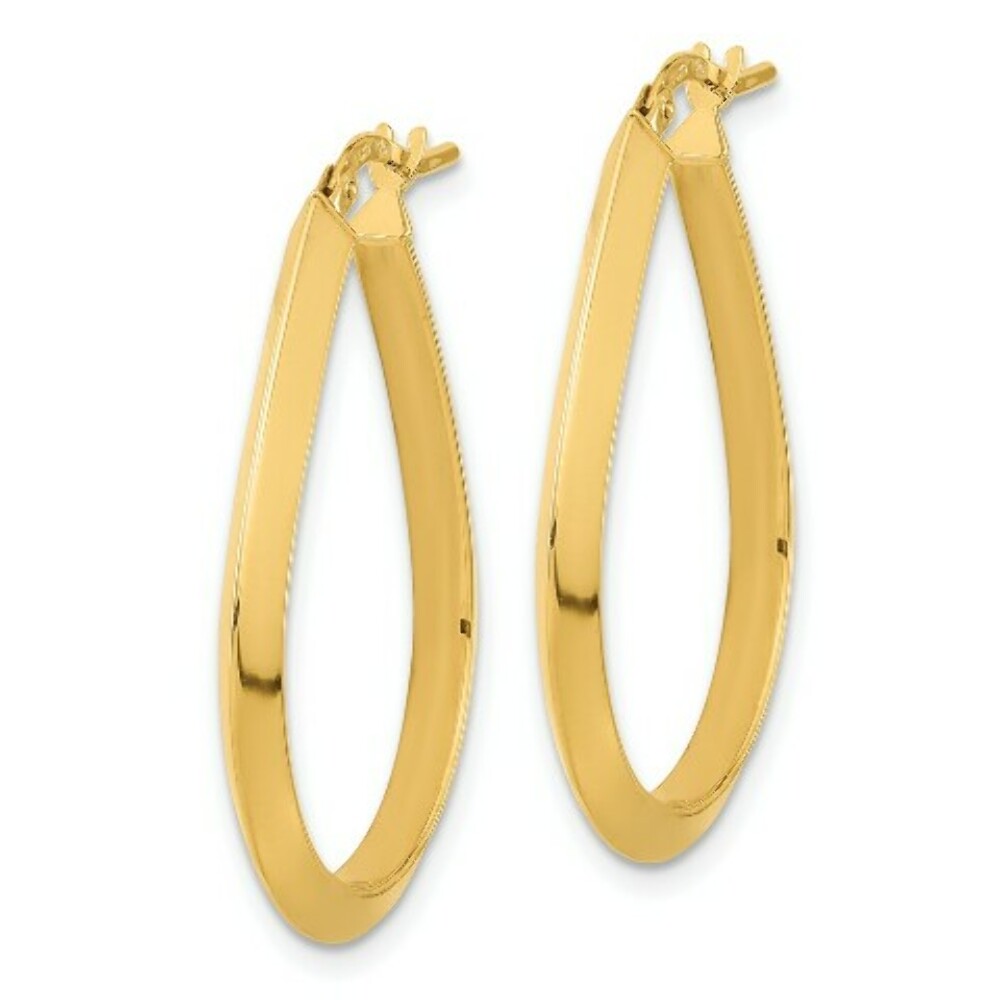 14K Yellow Gold Polished Hoop Earrings