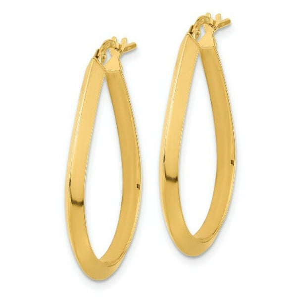 14K Yellow Gold Polished Hoop Earrings