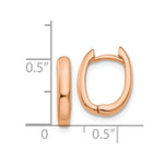 Load image into Gallery viewer, 14K Rose Gold Oval Hinged Hoop Earrings  7mm length
