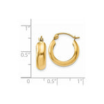 Load image into Gallery viewer, 14K Yellow Gold Polished 4.75mm Round Hoop Earrings 10mm length
