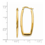 Load image into Gallery viewer, 14K Yellow Gold Polished 2.25mm Rectangle Hoop Earrings  11mm length
