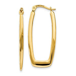 Load image into Gallery viewer, 14K Yellow Gold Polished 2.25mm Rectangle Hoop Earrings  11mm length
