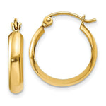 Load image into Gallery viewer, 14K Yellow Gold Polished 3.5mm Hoop Earrings  14mm length

