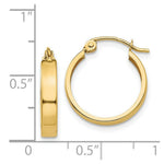 Load image into Gallery viewer, 14K Yellow Gold Polished 3mm Hoop Earrings  14mm length
