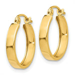 Load image into Gallery viewer, 14K Yellow Gold Polished 3mm Hoop Earrings  14mm length

