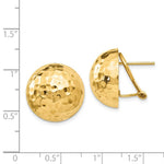 Load image into Gallery viewer, 14K Yellow Gold Hammered Omega Back Post Earrings
