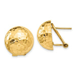Load image into Gallery viewer, 14K Yellow Gold Hammered Omega Back Post Earrings
