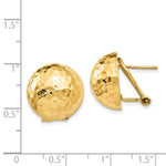 Load image into Gallery viewer, 14K Yellow Gold Hammered Omega Back Post Earrings

